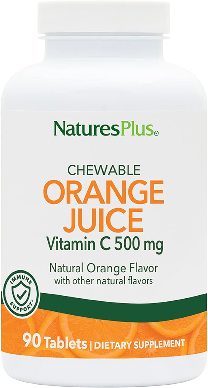 NaturesPlus Orange Juice Chewable Vitamin C - 500 mg, 90 Tablets