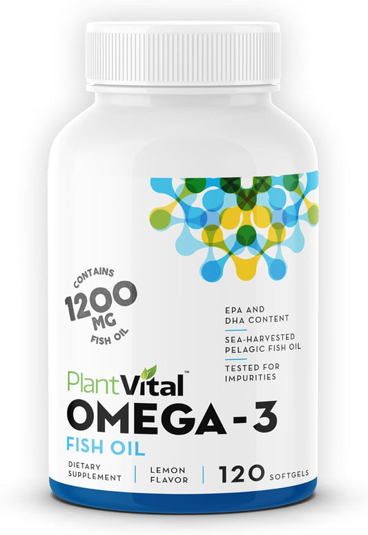 Plantvital Omega 3 - Pure Norwegian Omega 3 Fish Oil 120 Capsules