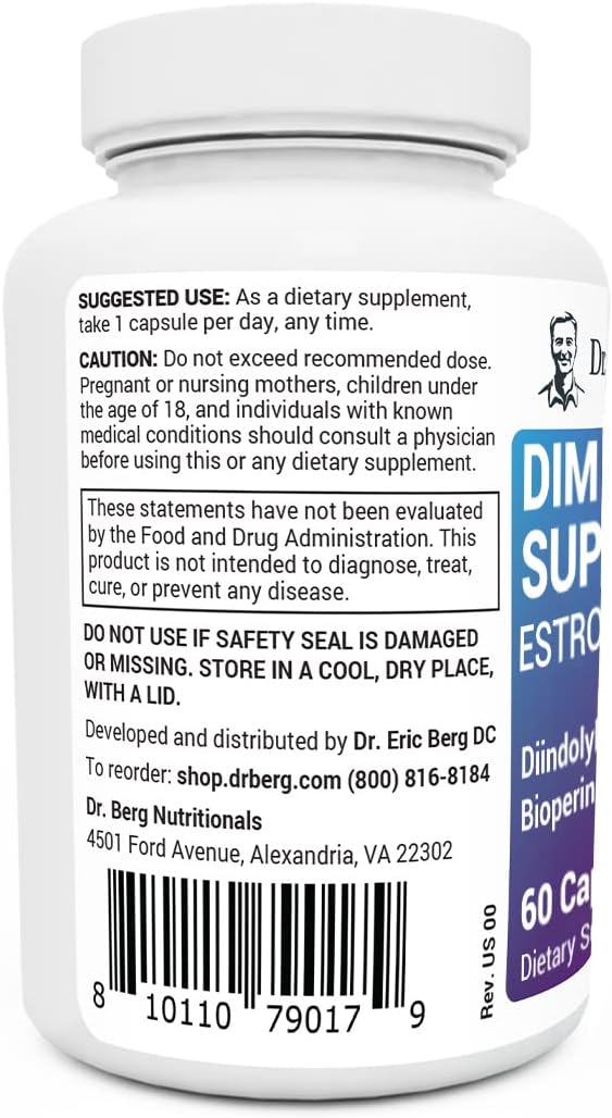 Dr. Berg’s DIM Supplement Estrogen Support for Women 60 Capsules