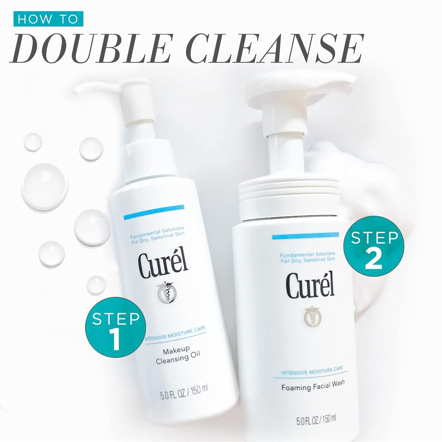 Curel Japanese Skin Care Foaming Daily Face Wash for Sensitive Skin, 5 Oz