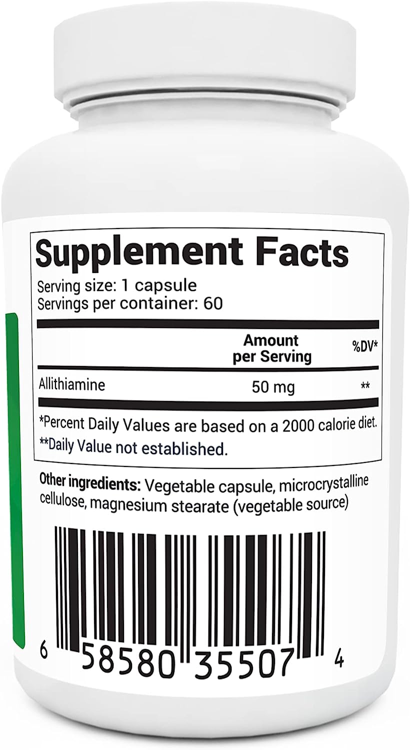 Dr. Berg's Natural Vitamin B1 - Thiamine B1 Supplement 60 Capsules