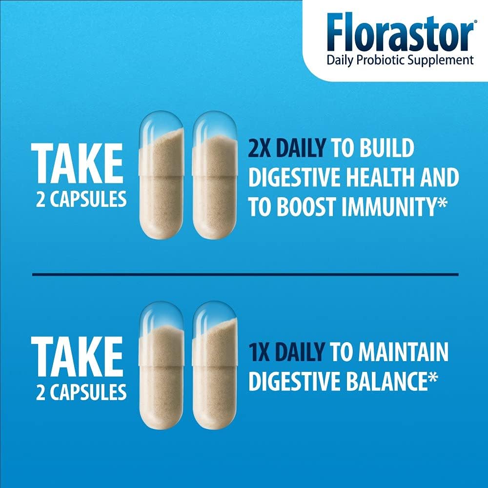 Florastor Probiotics for Digestive & Immune Health, 20 Capsules