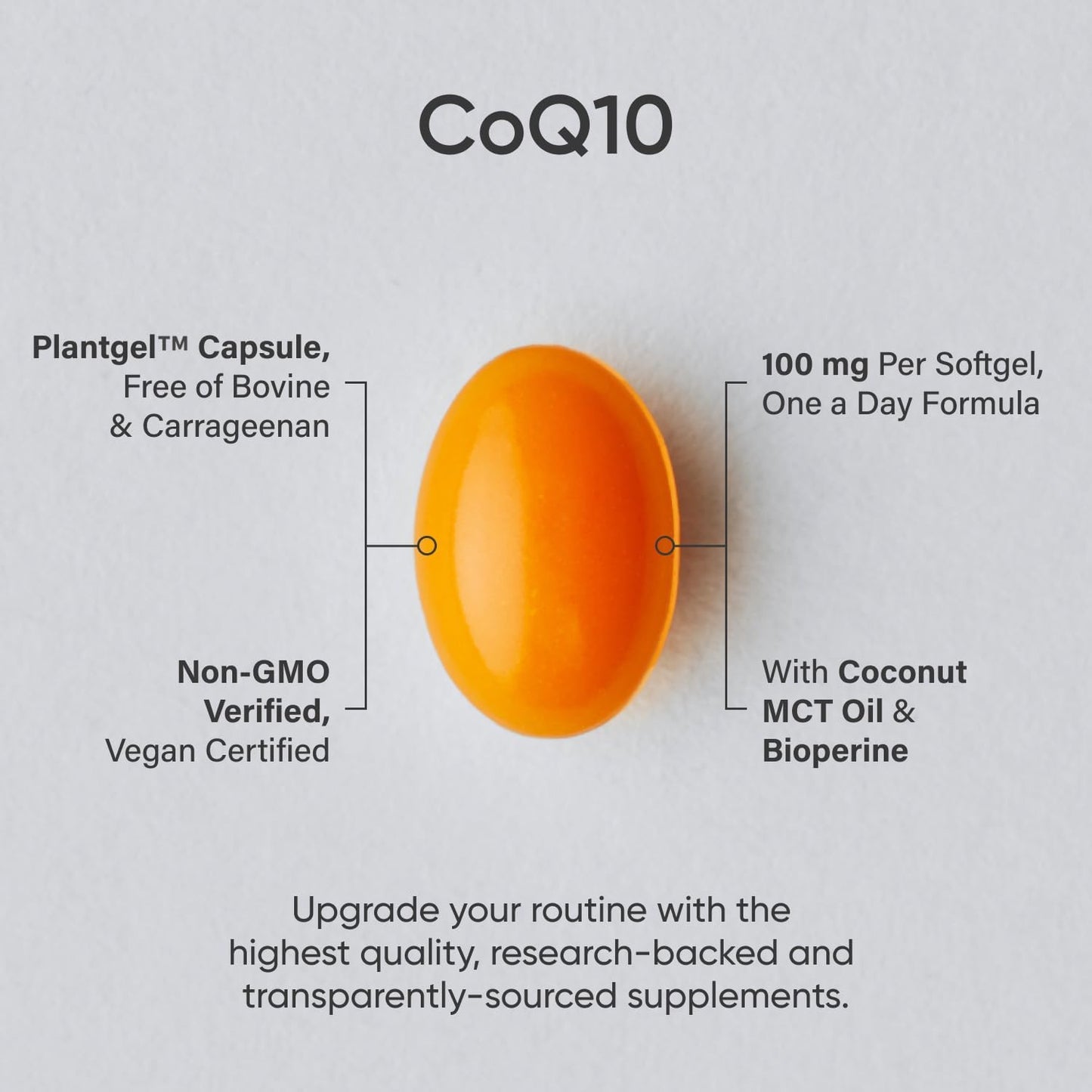 Sports Research CoQ10 Enhanced w/Coconut Oil & Bioperine 120 Veggie Softgels