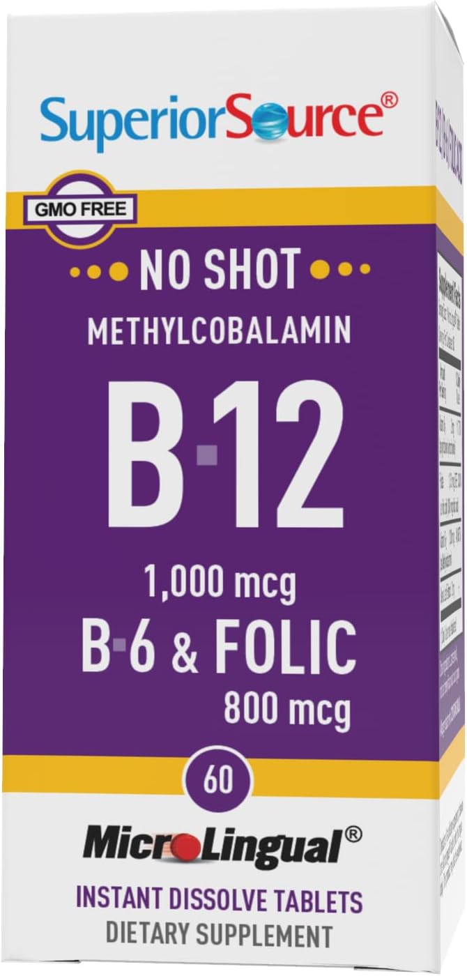 Superior Source No Shot Vitamin B12 Methylcobalamin 1000 mcg - 60 count