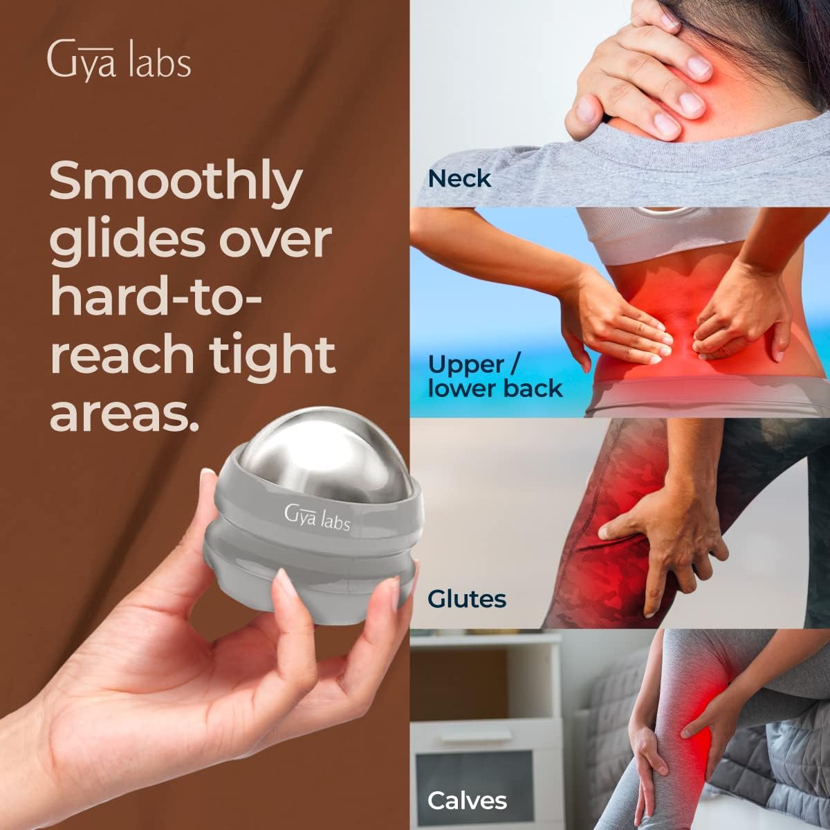 Gya Labs Cold Massage Roller Ball - 3-in-1 Recovery Tool