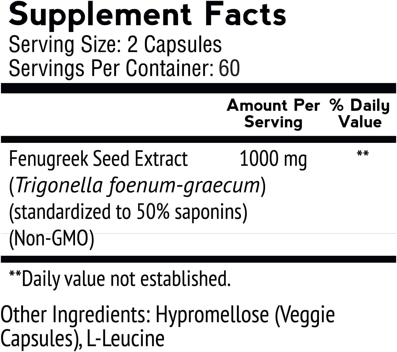 VitaMonk FenuTrax™ Fenugreek Extract 2 Months Supply -120 capsules