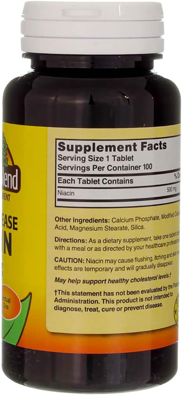 Nature's Blend Niacin Timed Release 500 mg 500 mg 100 Tabs