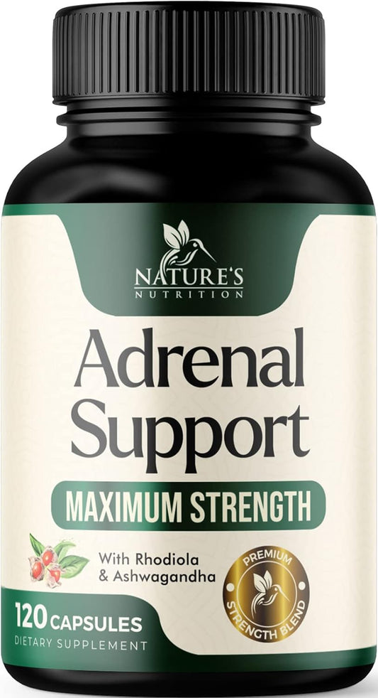 Adrenal Support Supplements & Cortisol Manager with Ashwagandha- 120 Capsules