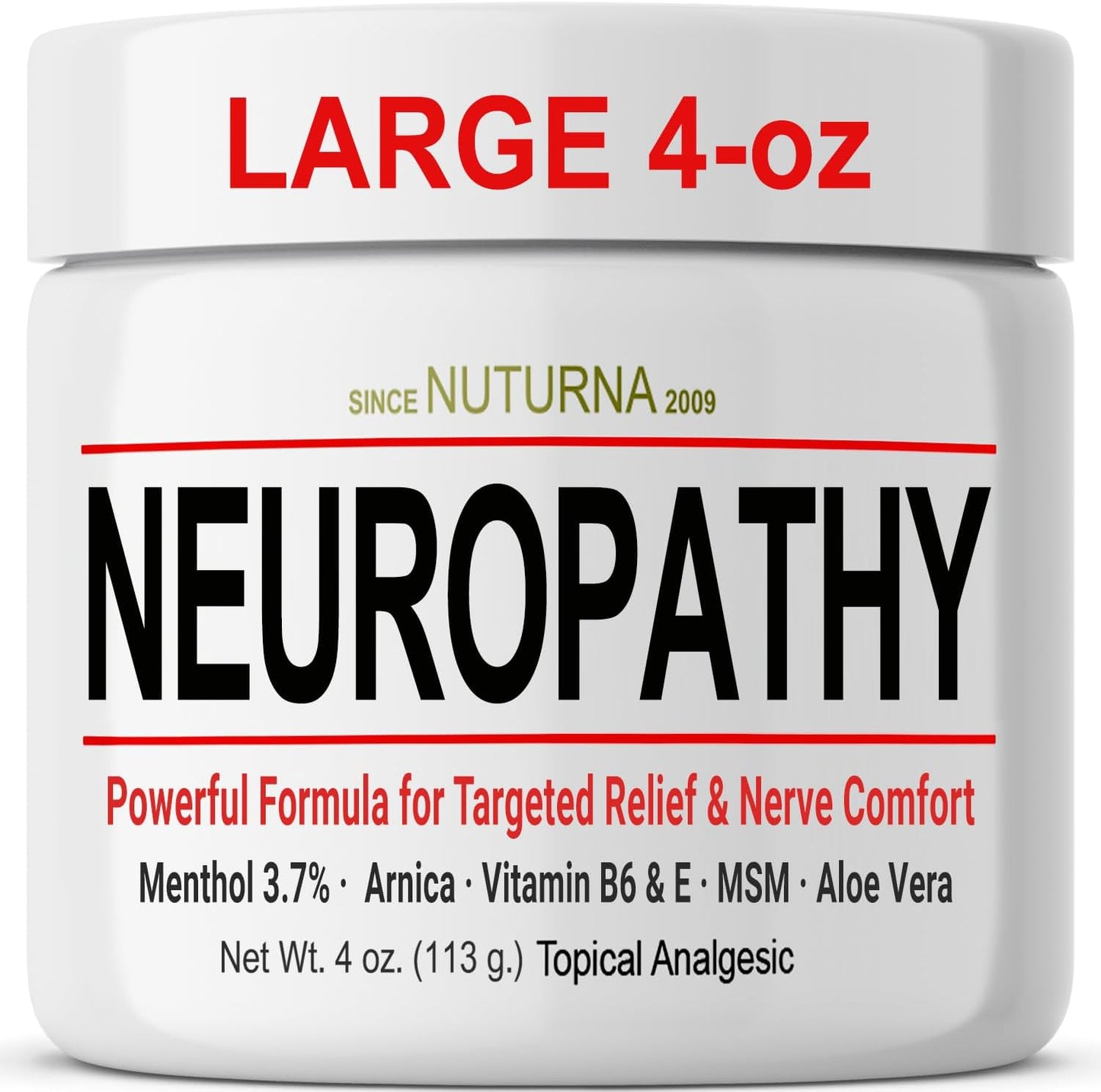 Neuropathy Nerve Cream Soothing Natural Nerve Comfort Large 4 oz