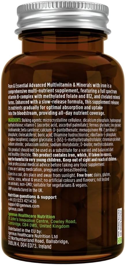 Pure & Essential Advanced Vegan Methylated Multivitamin & Minerals 180 Tablets