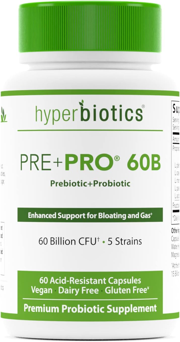 Hyperbiotics Pre Pro | Vegan Probiotics + Prebiotics 60 count