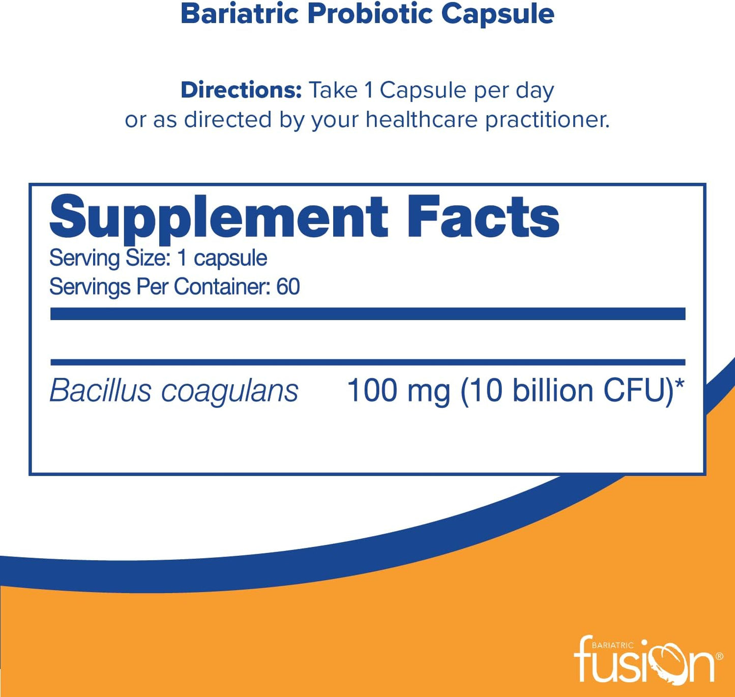 Bariatric Fusion Probiotic Capsule -  60 Count