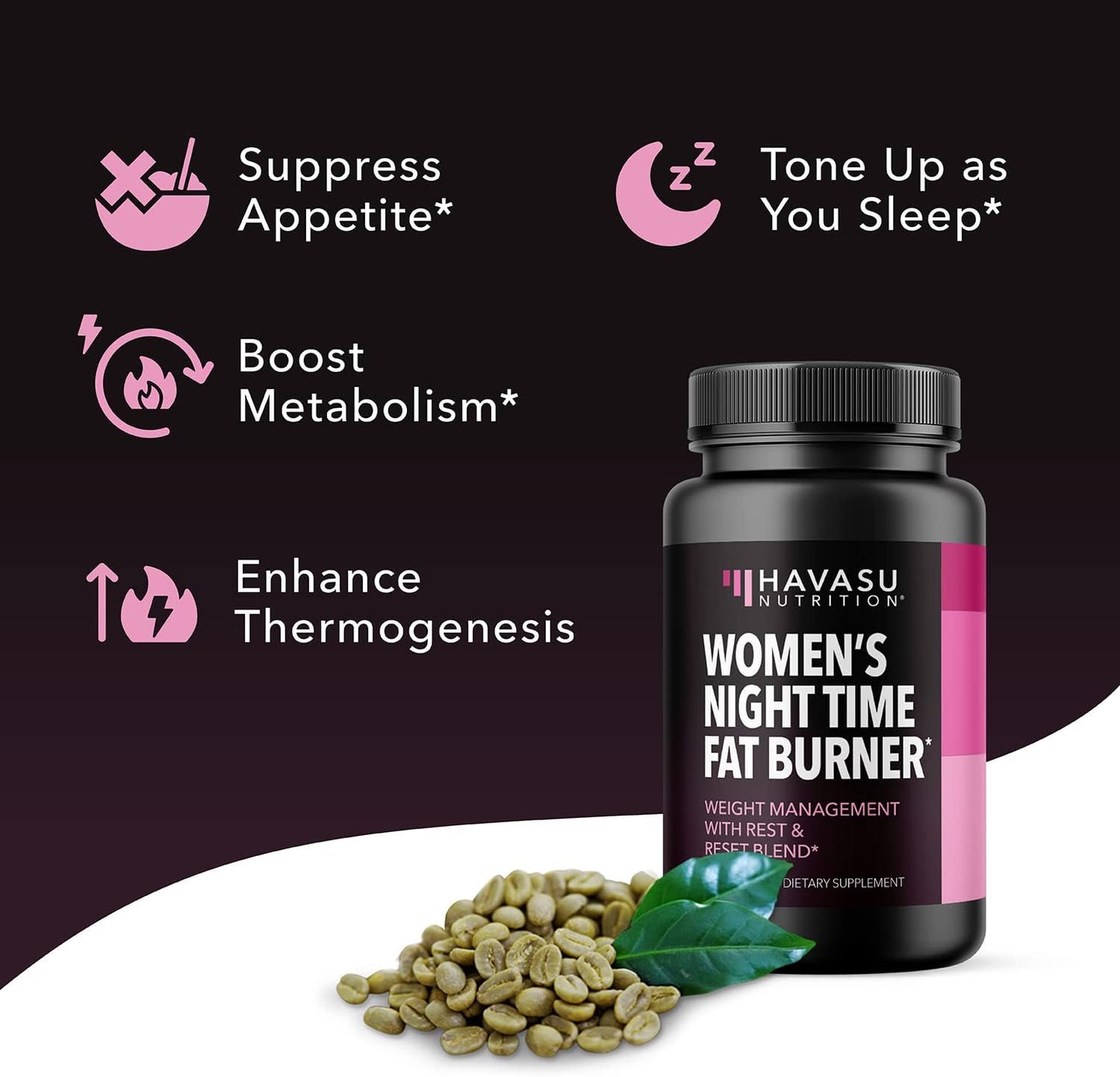 HAVASU NUTRITION Night Time Fat Burner Weight Loss Pills for Women 60 count