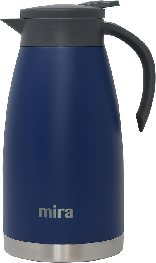 MIRA Stainless Steel Thermal Coffee Carafe Server, Tea, Water, and Coffee Dispenser, 1.5 Liter / 50oz, Admiral Blue