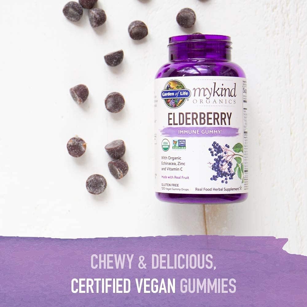 Garden of Life Organics Elderberry Gummies for Adults & Kids 120 count