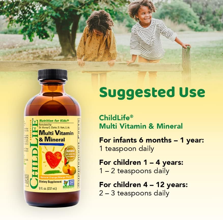 CHILDLIFE ESSENTIALS, Kids Liquid Multivitamin and Mineral Supplement 8 Fl Oz Bottle