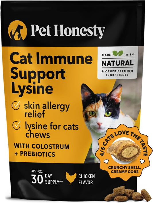 Pet Honesty Cat Immune Support Lysine - Cat Allergy Relief -(30 Day Supply)