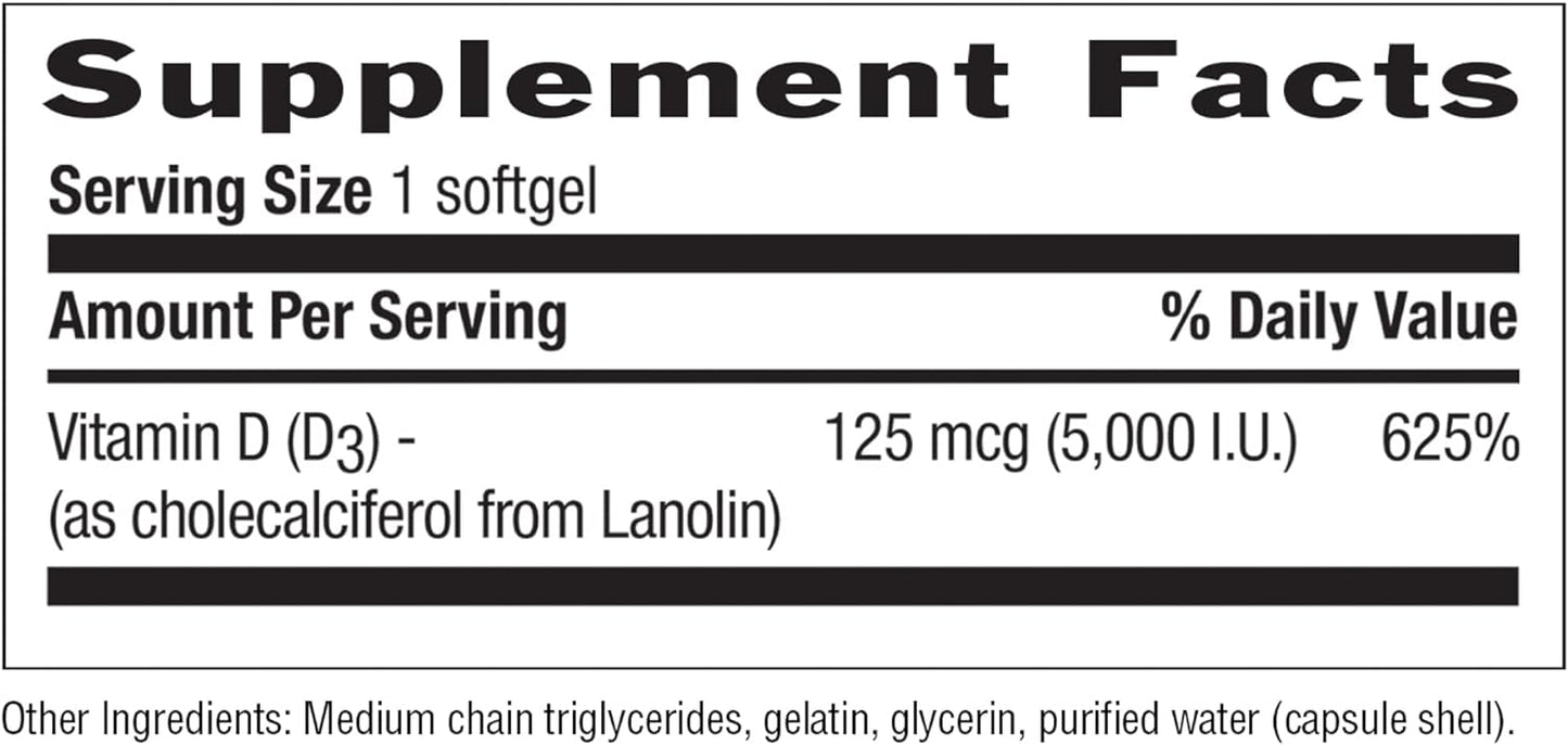 Country Life Vitamin D3, 365 Softgels