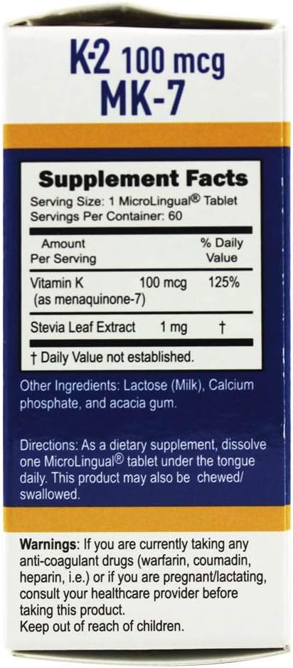 Superior Source Vitamin K2 MK-7 (Menaquinone-7), 100 mcg - 60 tablets