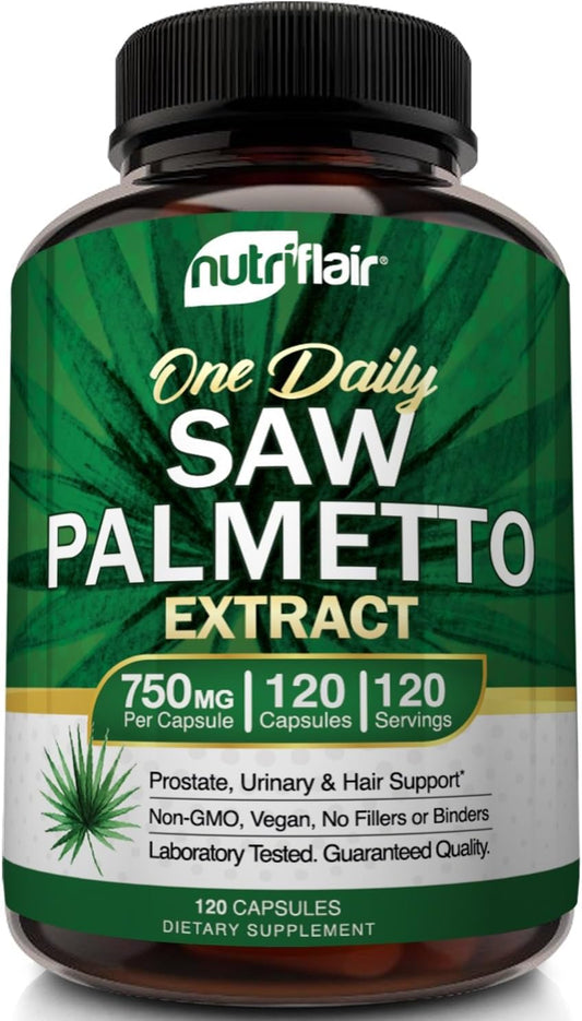 NutriFlair Saw Palmetto Extract 750mg, 120 Capsules