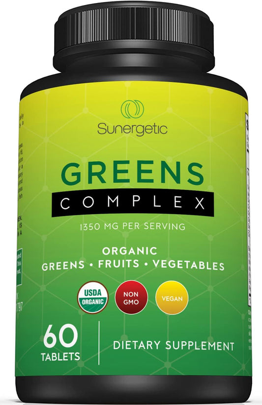 Premium USDA Organic Greens Superfood - 60 Tablets