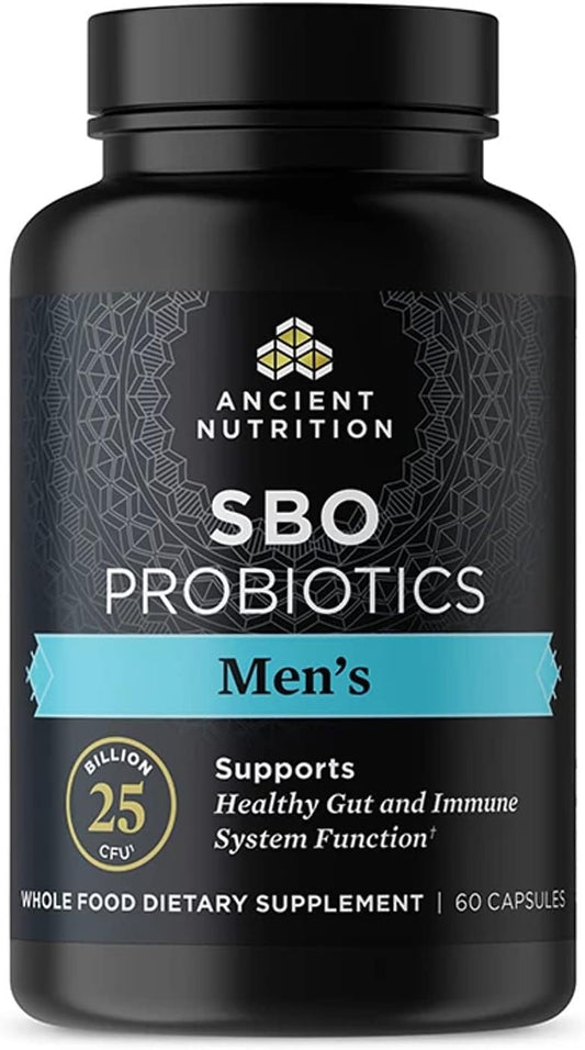 Probiotics for Men by Ancient Nutrition, SBO Probiotics Men's 60 Count