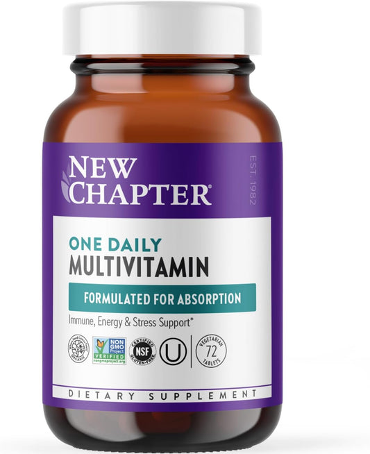 New Chapter One Daily Multivitamin for Immune, Energy & Stress Support, 20+ Nutrients 72 count