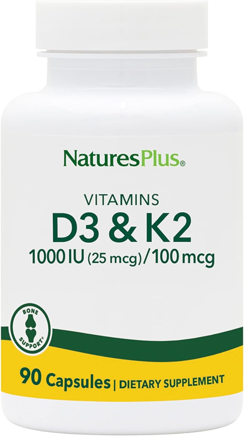 Nature's Plus - Vitamin D3 1000 IU/Vitamin K2 100 mcg, 90 vegetarian capsules