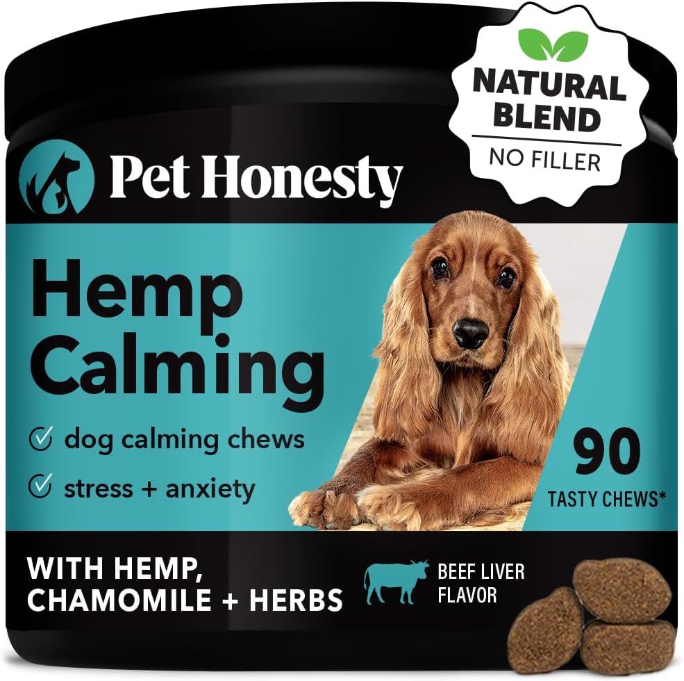 Pet Honesty Hemp Calming Chews for Dogs(Beef Liver) -90 count