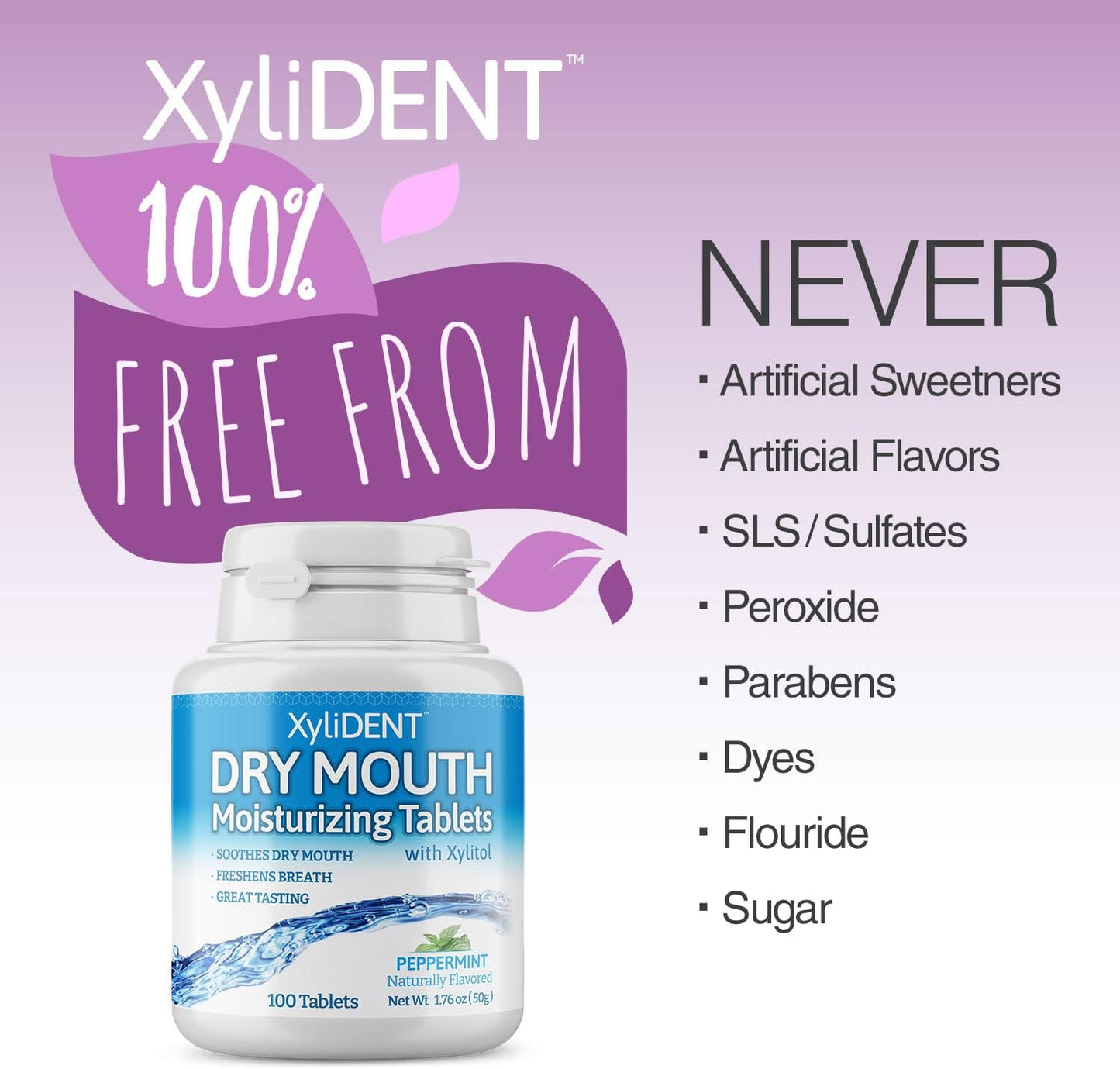 Nature's Stance XyliDENT Xylitol  for Dry Mouth Relief  100 Tablets