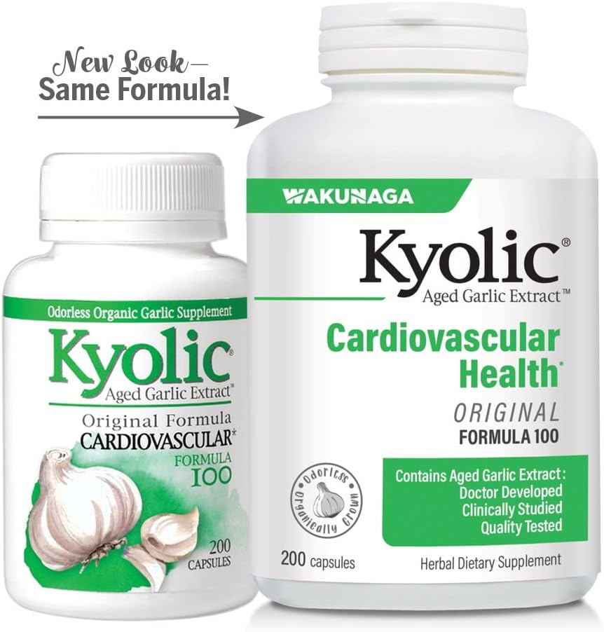 Kyolic Aged Garlic Extract 100, Original Cardiovascular, 200 Capsules