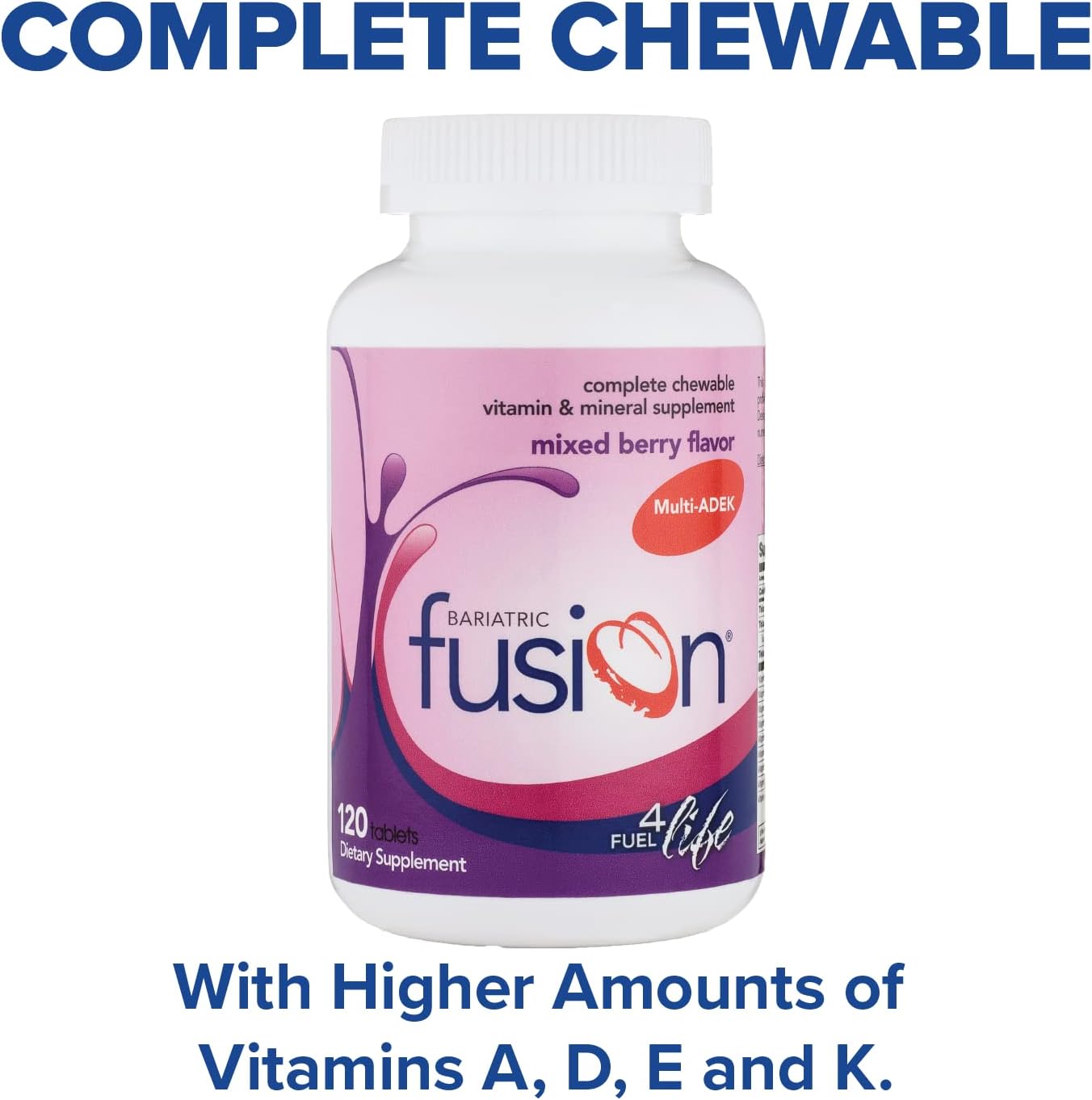 Bariatric Fusion Chewable Multivitamin with High ADEK Vitamins- 120 tablets