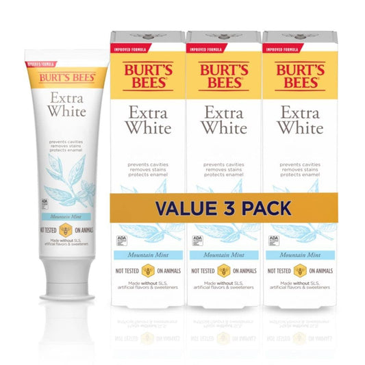 Burt's Bees Extra White Toothpaste,  4.7 oz, Pack of 3