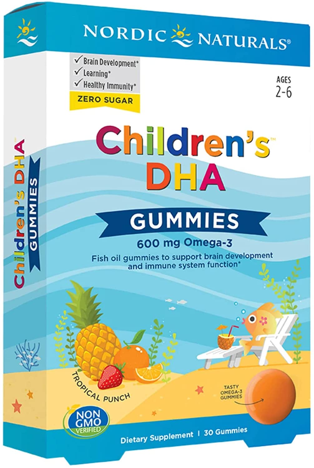 Nordic Naturals Children’s DHA Gummies, Tropical Punch - 30 Gummies