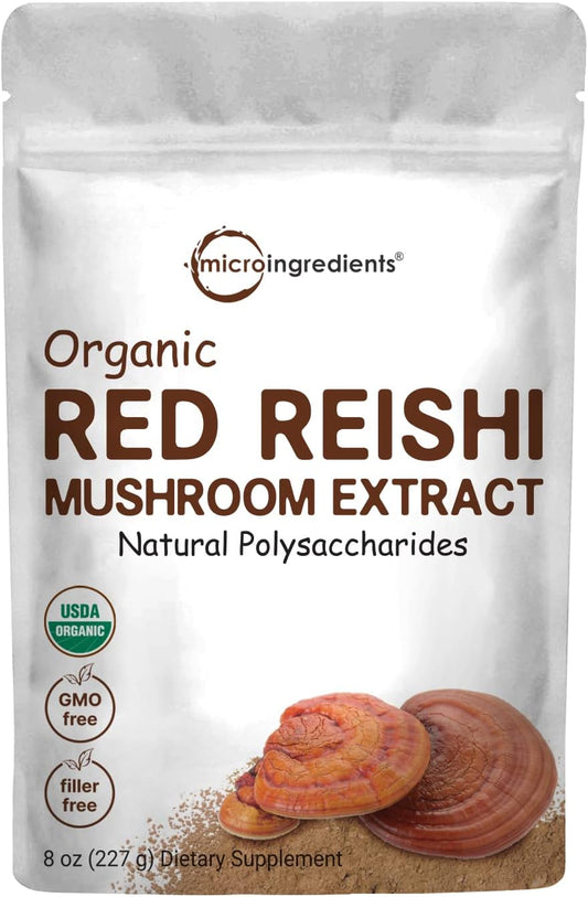 Micro Ingredients Sustainably US Grown, Organic Reishi Mushroom Powder, 8 Ounce