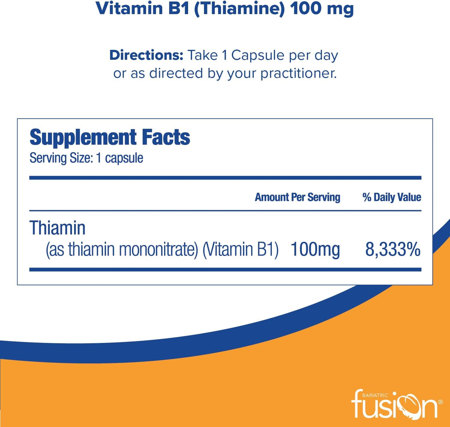 Bariatric Fusion Vitamin B1(Thiamine) -90 Count