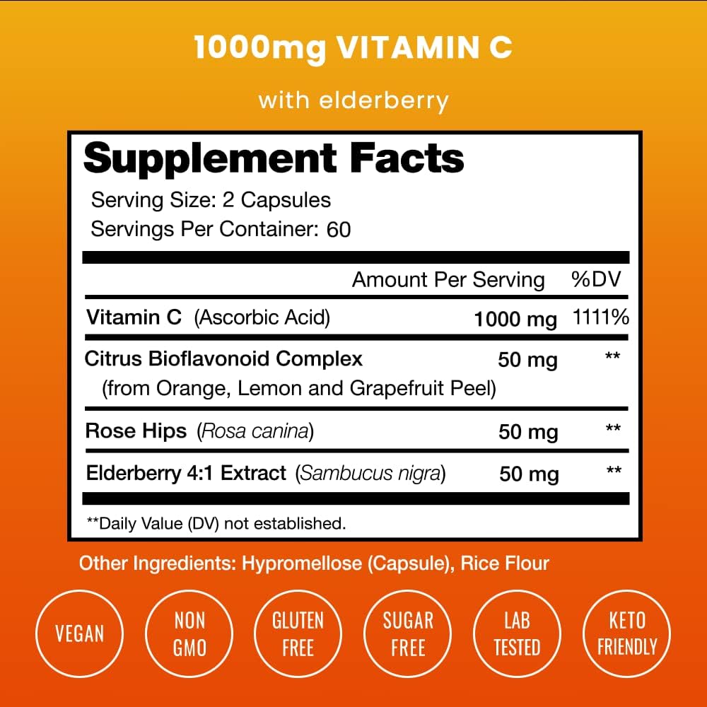 Vitamin C 1000mg with Rose Hips | 120 count