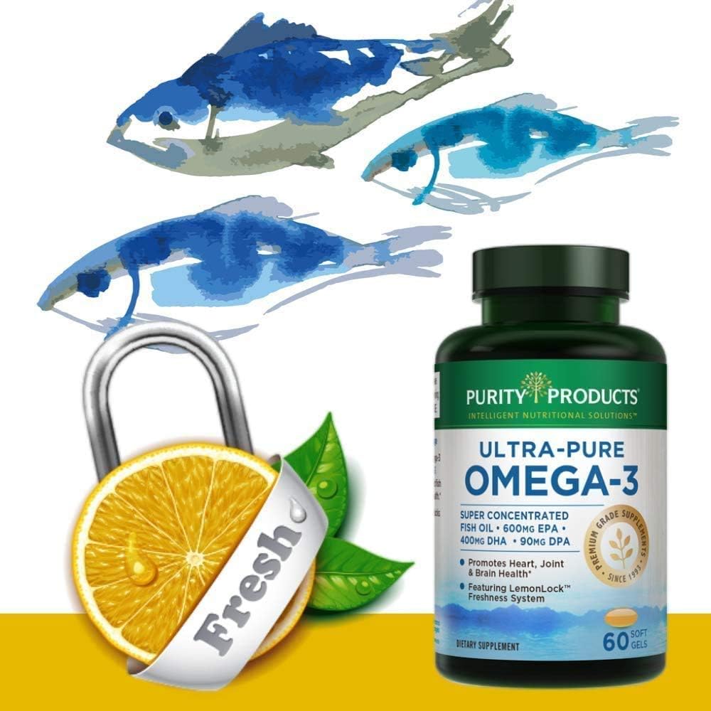 Purity Products - Ultra Pure Omega 3,60 softgels, Blue