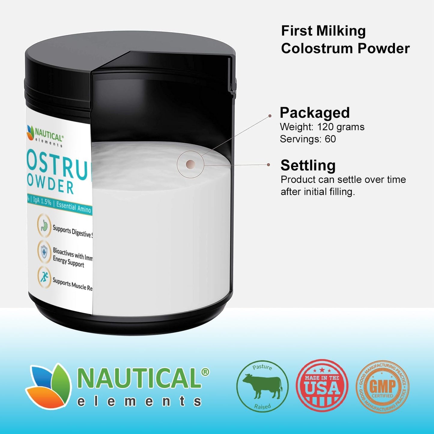 Colostrum Powder - Over 40% IgG - First 4-6 Hour Milking Grass Fed Colostrum - 120g