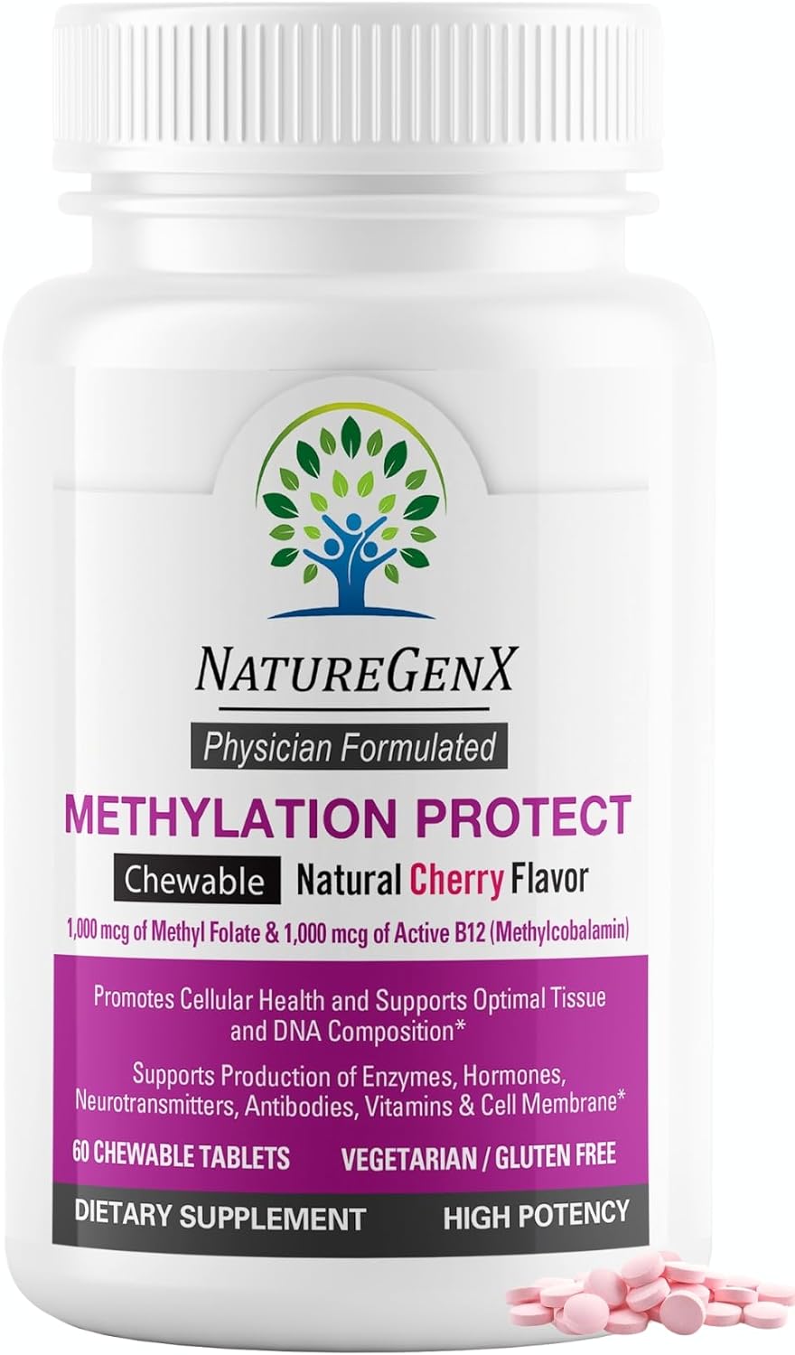 Methylation Protect - Methyl B12 with L-5-MTHF for MTHFR Support Supplement -60 tablets