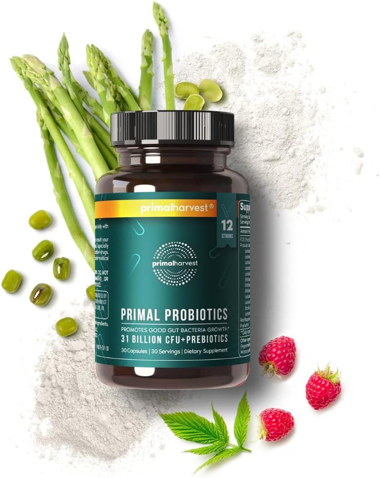 Primal Harvest PREbiotics and PRObiotics for Women & Men, 30 Oral Capsules