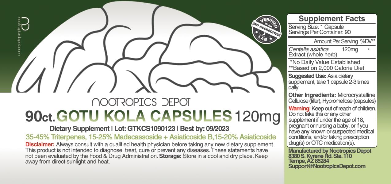 Nootropics Depot Gotu Kola Extract 90 Count