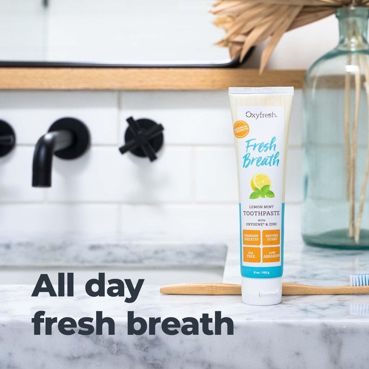 Premium Oxyfresh Maximum Fresh Breath Lemon Mint Toothpaste -5oz