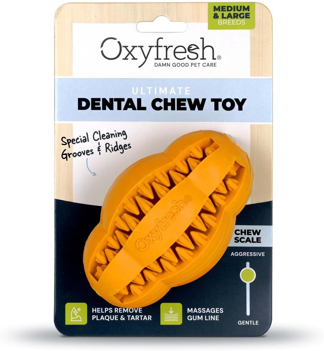 Oxyfresh Dog Dental Toy - Best Durable Rubber Dog Chew Toy