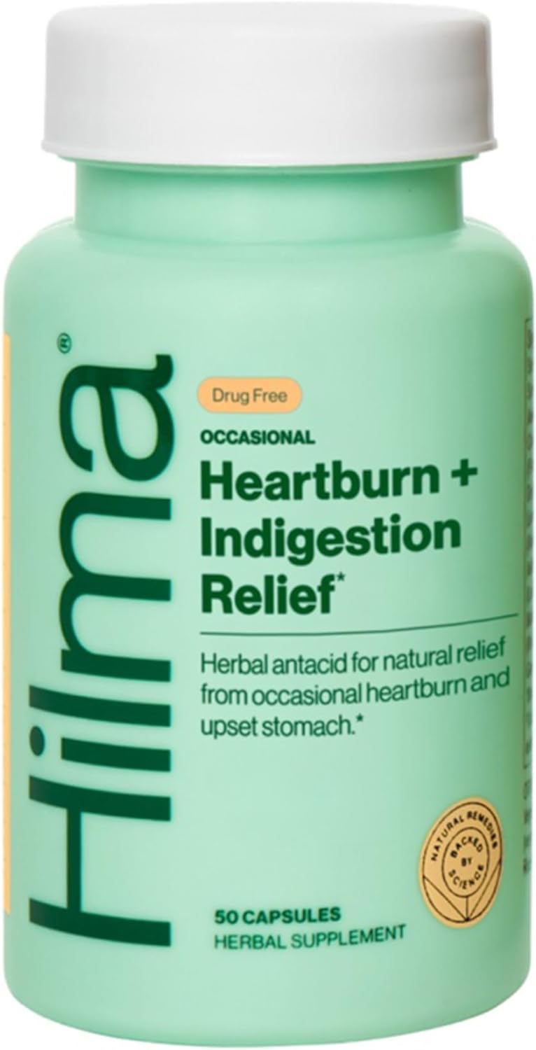 Hilma Heartburn & Indigestion Relief - Natural Antacid 50 Vegan Capsules