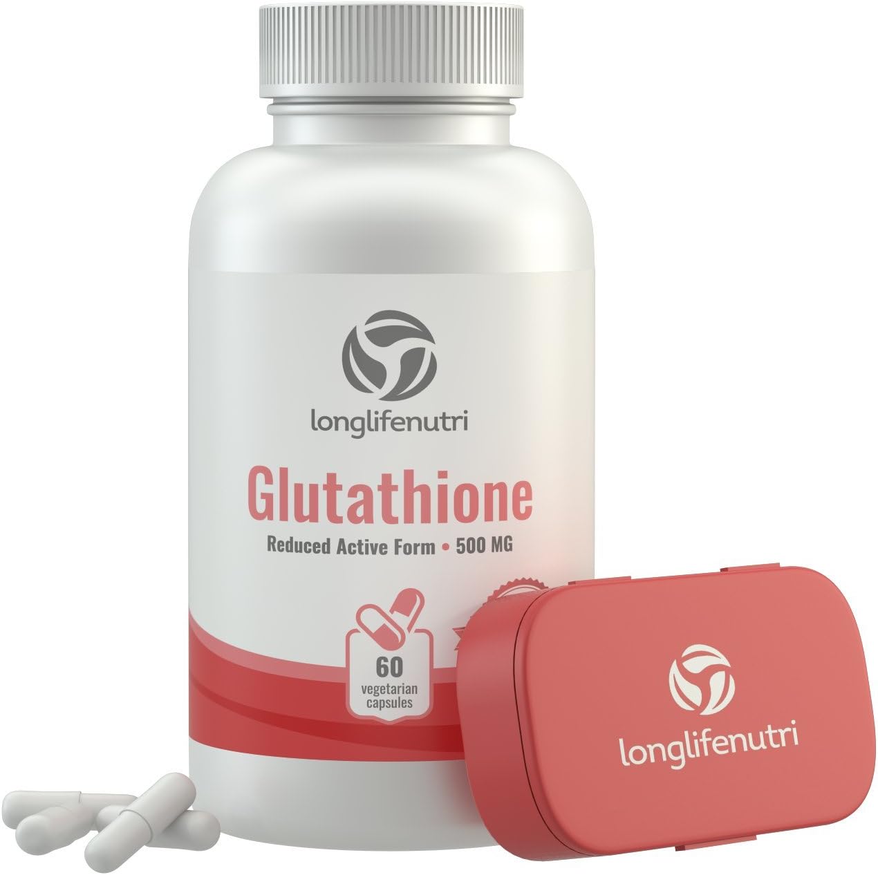 LongLifeNutri Reduced L Glutathione  GSH - 60 Veg Caps