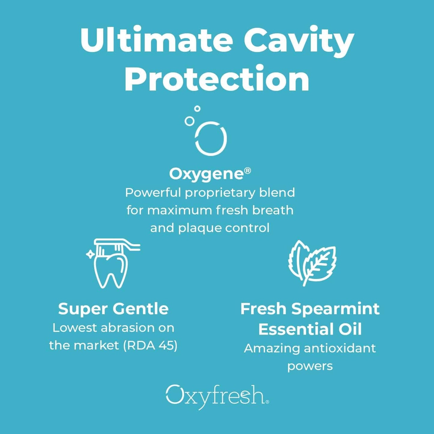 Oxyfresh Cavity Protection Fresh Mint Fluoride Toothpaste(3-5 oz Tubes)