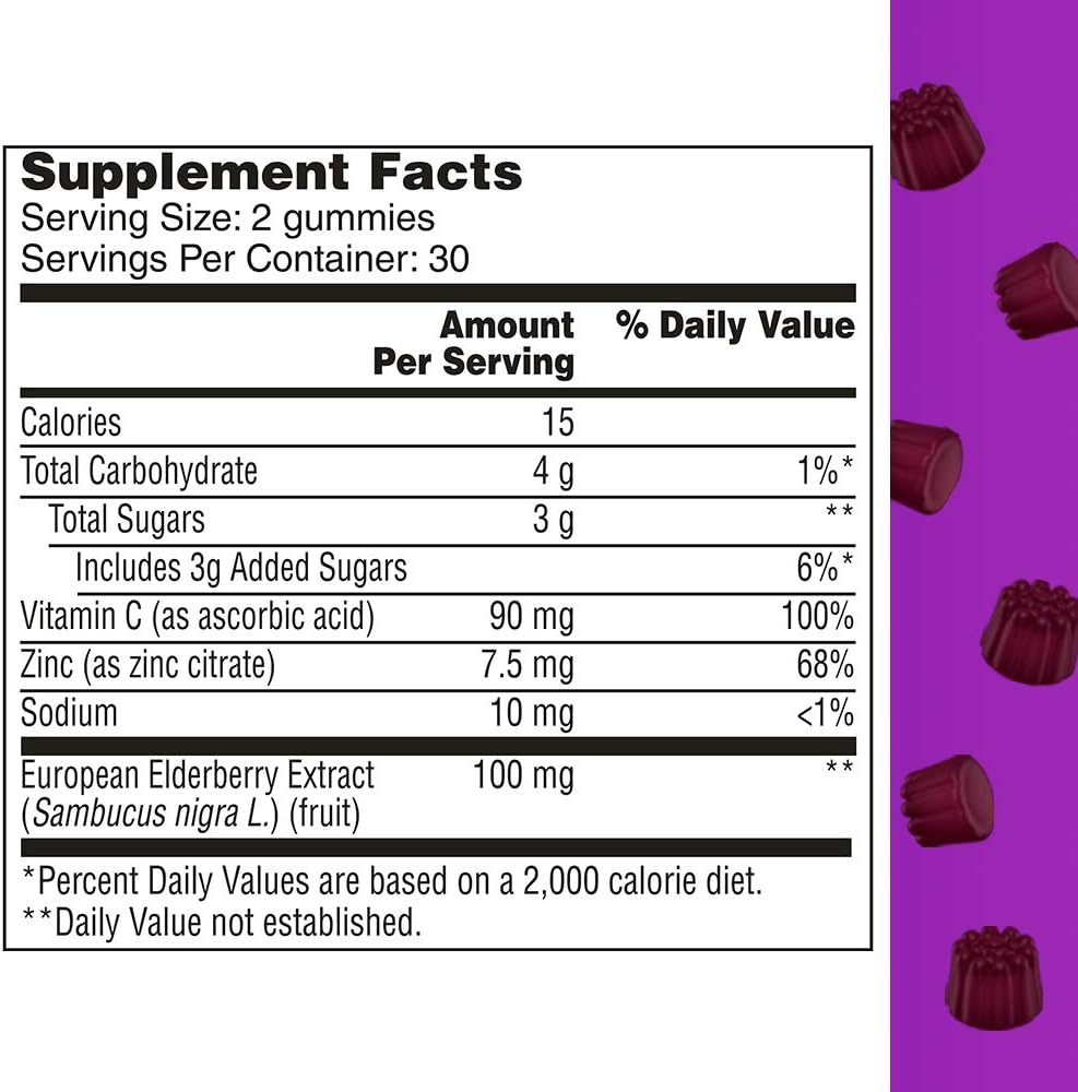 One A Day Elderberry Gummies with Immunity Support 60 Count