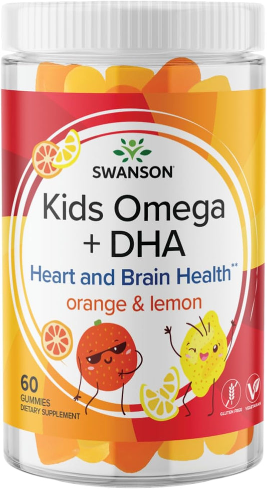 Swanson Kids Omega + DHA Gummies - Wellness Supplement Promoting Brain & Heart Health