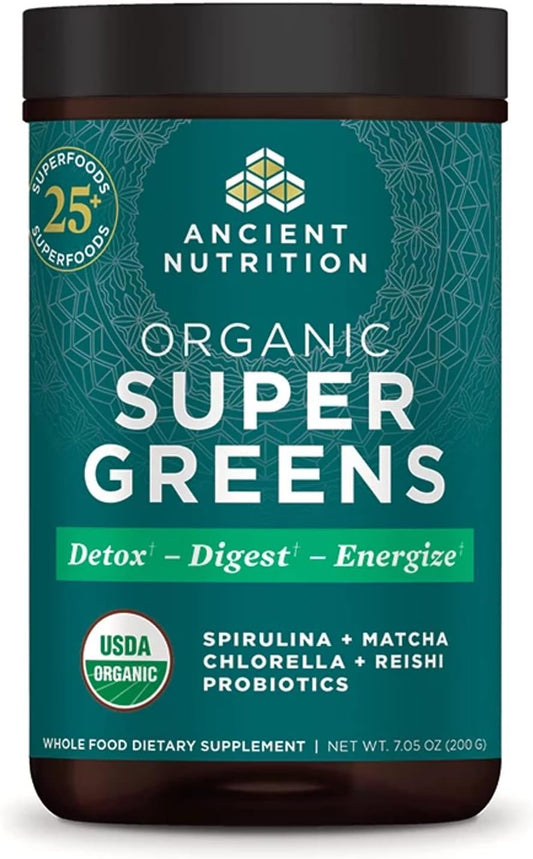 Ancient Nutrition Super Greens Powder, Organic Superfood Powder with Probiotics